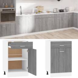 Berkfield Home Durable Drawer Bottom Cabinet Grey Sonoma 50x46x81, 5 cm Engineere - thumbnail 2