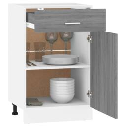 Berkfield Home Durable Drawer Bottom Cabinet Grey Sonoma 50x46x81, 5 cm Engineere - thumbnail 4