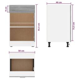 Berkfield Home Durable Drawer Bottom Cabinet Grey Sonoma 50x46x81, 5 cm Engineere - thumbnail 8