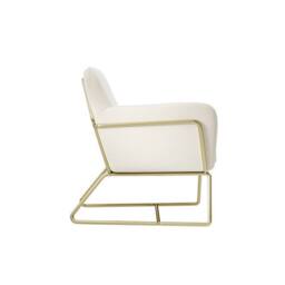 Lemon Pavilion Furniture Charles Armchair - L66 x W75.5 x H76.5 cm - Cream/Gold Brushed in White - Size: 1 Pack - thumbnail 3