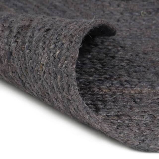Berkfield Home Handmade Rug Jute Round 120 cm Dark Grey - Size: 100 cm diameter - image 1
