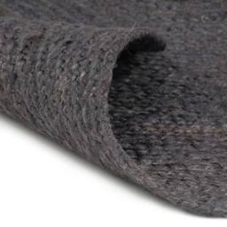 Berkfield Home Handmade Rug Jute Round 120 cm Dark Grey - Size: 100 cm diameter - thumbnail 1
