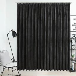 Berkfield Home Blackout Curtain with Hooks Velvet Anthracite 290x245 cm