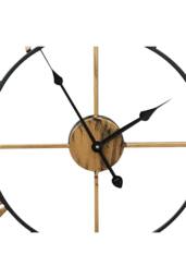 Living and Home 60cm Dia Retro Industrial Style Gold Roman Numerals Black Frame Hollow Metal Wall Clock - thumbnail 5