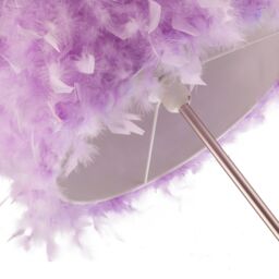 Happy Homewares and Chic Real Feather Floor Lamp with Satin Nickel Base & Switch in Lilac - thumbnail 5