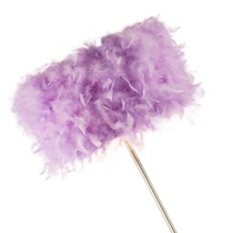 Happy Homewares and Chic Real Feather Floor Lamp with Satin Nickel Base & Switch in Lilac - thumbnail 3