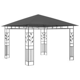 Berkfield Home Gazebo with Mosquito Net 3x3x2.73 m Anthracite 180 g/m ² in Dark Grey - thumbnail 3