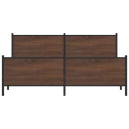 Berkfield Home Metal Bed Frame without Mattress Brown Oak 180x200 cm Super King - thumbnail 6