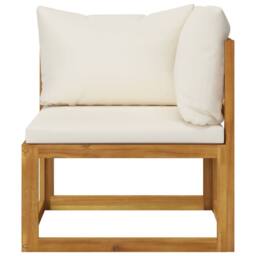 Berkfield Home Beautiful 2-seater Garden Bench with Cream White Cushions (UK/IE/ in Brown - thumbnail 1