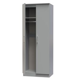 Swift Devon 3 Piece Bedroom Set (Wardrobe, Chest & Bedside) in Dusk Grey - Ready Assembled in Dark Grey - thumbnail 6