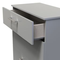 Swift Devon 3 Piece Bedroom Set (Wardrobe, Chest & Bedside) in Dusk Grey - Ready Assembled in Dark Grey - thumbnail 4