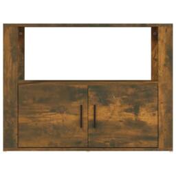 Berkfield Home Sideboard Smoked Oak 80x30x60 cm Engineered Wood in Brown - Size: 80 x 30 x 60 cm - thumbnail 6