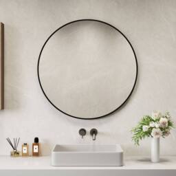 Neo Black Nordic Round Metal Frame Wall Mirror 40cm 50cm 60cm 70cm & 80cm - Size: 40 cm x 40 cm - thumbnail 6