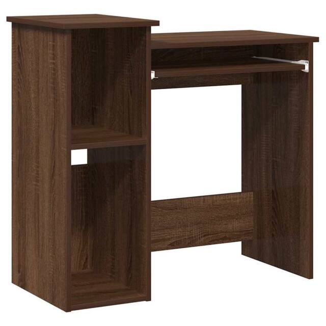 Berkfield Home Desk with Shelves Brown Oak 84x40x78 cm Engineered Wood - Size: 84 x 40 x 78 cm - image 1