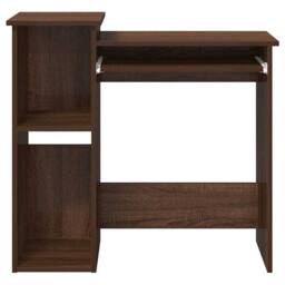 Berkfield Home Desk with Shelves Brown Oak 84x40x78 cm Engineered Wood - Size: 84 x 40 x 78 cm - thumbnail 5