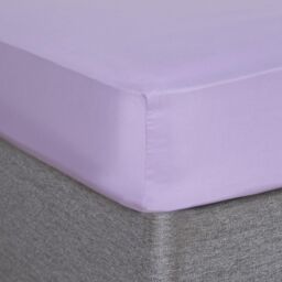 OHS Plain Dyed Non-Iron Fitted Bed Sheet in Lilac - Size: Double Fitted