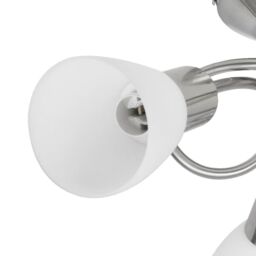 Berkfield Home Ceiling Lamp with Glass Shades for 3 E14 Bulbs in White - thumbnail 3