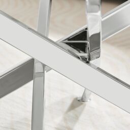 FurnitureboxUK Leonardo Rectangular Marble Effect Glass Top Coffee Table With Silver Metal Starburst Legs in White - thumbnail 4