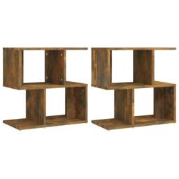 Berkfield Home Modern Bedside Cabinets 2 pcs Smoked Oak 50x30x51.5 cm Engineered Wood in Brown - thumbnail 3