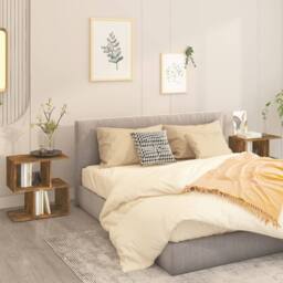 Berkfield Home Modern Bedside Cabinets 2 pcs Smoked Oak 50x30x51.5 cm Engineered Wood in Brown - thumbnail 2