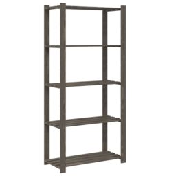 Berkfield Home 5-Tier Storage Rack Grey 80x38x170 cm Solid Wood Pine - Size: 80 x 38 x 170 cm - thumbnail 5
