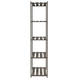 Berkfield Home 5-Tier Storage Rack Grey 80x38x170 cm Solid Wood Pine - Size: 80 x 38 x 170 cm - thumbnail 4