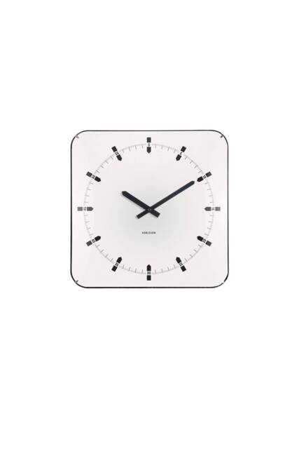PRESENT TIME Karlsson Wall Clock Square Sucinto Dome - White - image 1