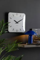 PRESENT TIME Karlsson Wall Clock Square Sucinto Dome - White - thumbnail 2