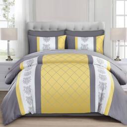 Pamposh Luxurious Duvet cover Set Reversible Bedding Sets in Yellow - Size: King - thumbnail 2