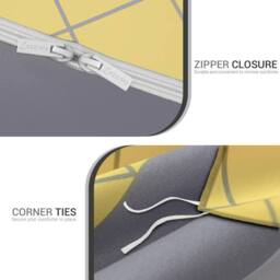 Pamposh Luxurious Duvet cover Set Reversible Bedding Sets in Yellow - Size: King - thumbnail 7