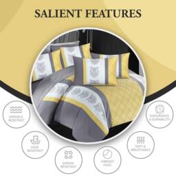 Pamposh Luxurious Duvet cover Set Reversible Bedding Sets in Yellow - Size: King - thumbnail 8