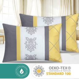 Pamposh Luxurious Duvet cover Set Reversible Bedding Sets in Yellow - Size: King - thumbnail 6