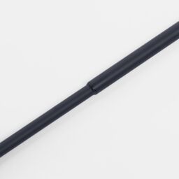 OHS Curtain Pole Extendable 16mm Metal Finnials Ball End Rings Rod Fittings in Black - Size: 120 cm - thumbnail 2