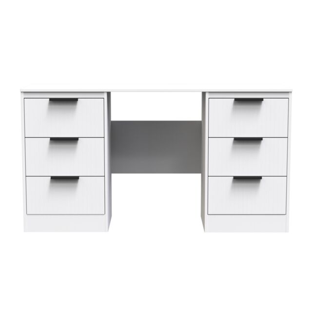Ready Assembled 2 U Denver 6 Drawer Kneehole Desk (Ready Assembled) in White - image 1