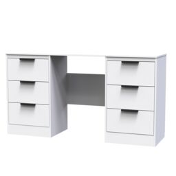 Ready Assembled 2 U Denver 6 Drawer Kneehole Desk (Ready Assembled) in White - thumbnail 3