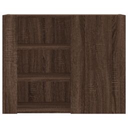Berkfield Home Wall Cabinet Brown Oak 75x35x60 cm Engineered Wood - Size: 75 x 35 x 60 cm - thumbnail 4