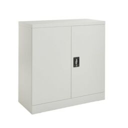 Moderna Grey Steel Filing Cabinet, Lockable 2 Door, 1 Shelf, for Utility Room - thumbnail 1
