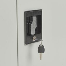 Moderna Grey Steel Filing Cabinet, Lockable 2 Door, 1 Shelf, for Utility Room - thumbnail 4