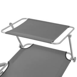 Berkfield Home Sun Lounger with Canopy Steel Grey - thumbnail 4