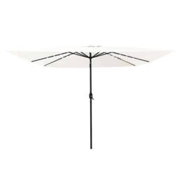 Berkfield Home Square Garden Parasol with LED Lights 295x245 cm Sand White in Cream - thumbnail 3