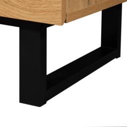 Merax Modern TV Unit with Metal Legs - Media Stand with Doors & Drawers in Natural - thumbnail 6
