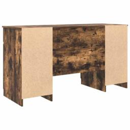 Berkfield Home Desk Smoked Oak 140x49x76 cm Engineered Wood - Size: 140 x 49 x 76 cm - thumbnail 6