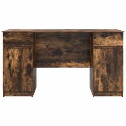 Berkfield Home Desk Smoked Oak 140x49x76 cm Engineered Wood - Size: 140 x 49 x 76 cm - thumbnail 7