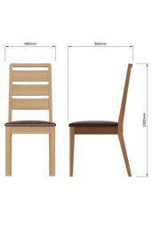 FWStyle Ready Assembled Ladder Back Oak Dining Room Chair Set in Brown - thumbnail 4