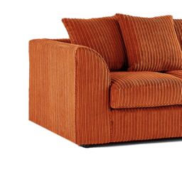 Furnishings For Less UK Luxor Jumbo Cord 4 Seater Corner sofa Right Hand Facing in Orange - thumbnail 5