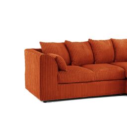 Furnishings For Less UK Luxor Jumbo Cord 4 Seater Corner sofa Right Hand Facing in Orange - thumbnail 2