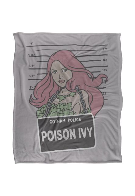 DC Comics Batman The Poison Ivy Mugshot Blanket 152 x 127 cm in White - image 1