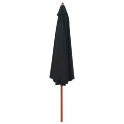 Berkfield Home Outdoor Parasol with Wooden Pole 350 cm Black - thumbnail 2