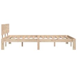 Berkfield Home Beautiful Bed Frame Solid Wood Pine 120x200 cm in Natural - Size: Small Double - thumbnail 5