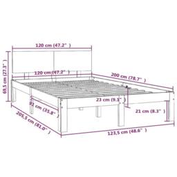 Berkfield Home Beautiful Bed Frame Solid Wood Pine 120x200 cm in Natural - Size: Small Double - thumbnail 8